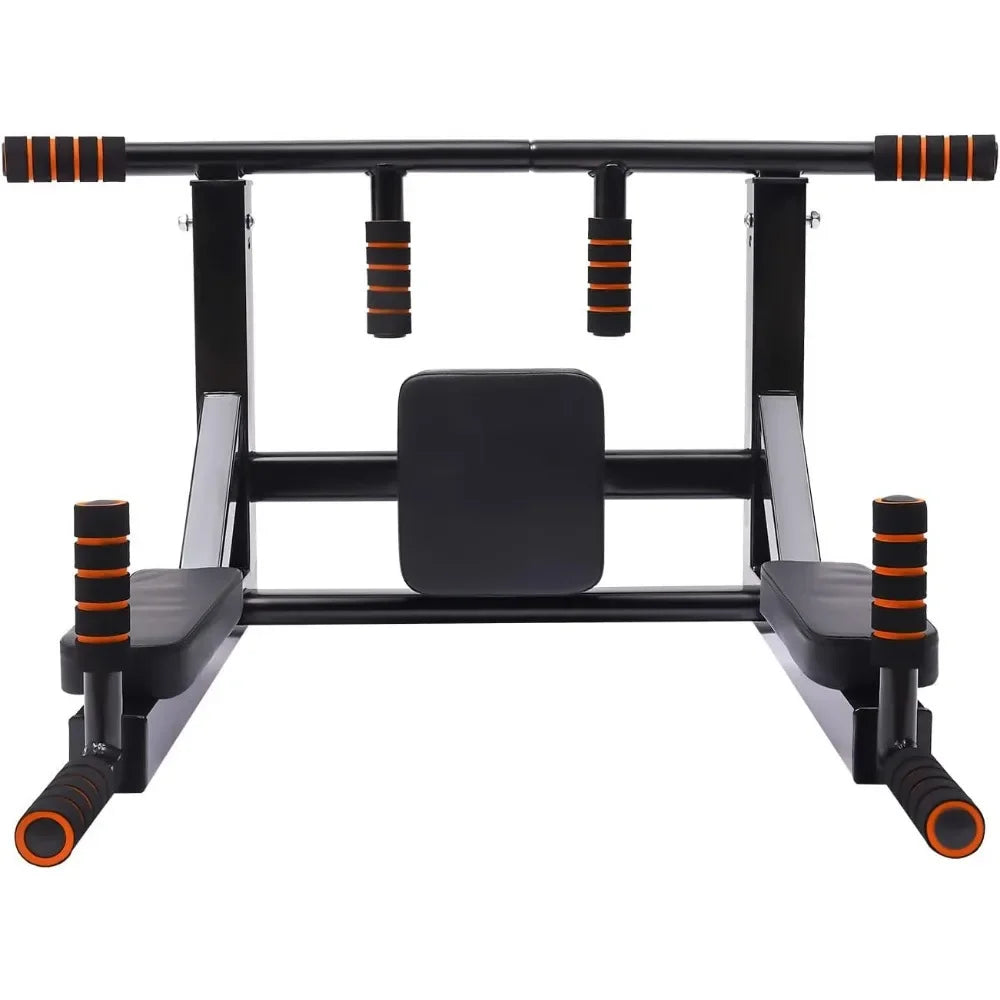 Multi-Grip Wall Mount Pull-Up Bar Dip Station Home Fitness