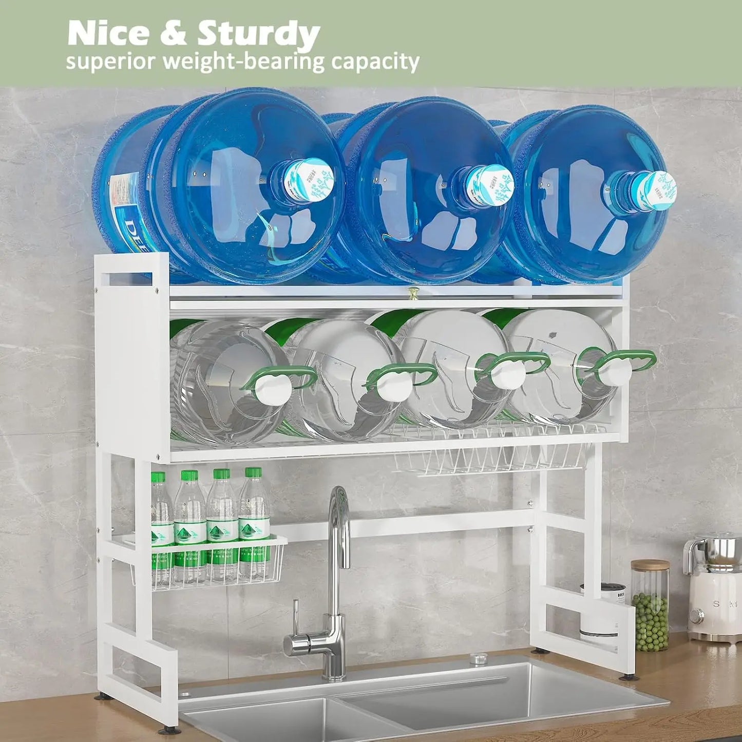 White Over The Sink Dish Drying Rack with Cover