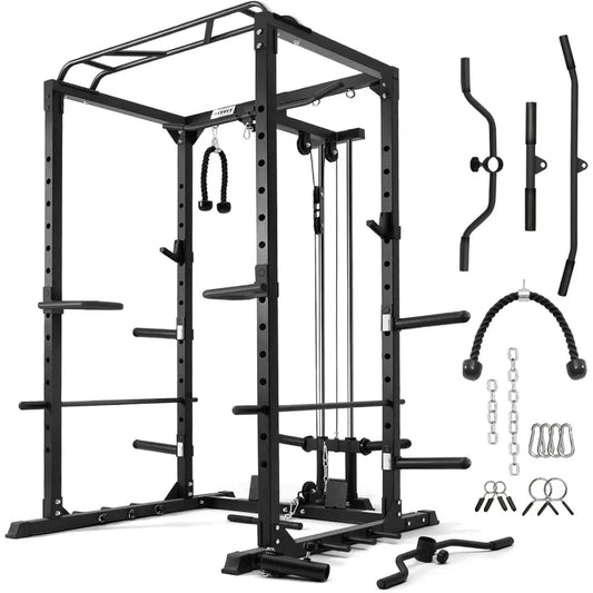 All-in-One Squat Rack Power Cage 1000 LBS Capacity Fitness