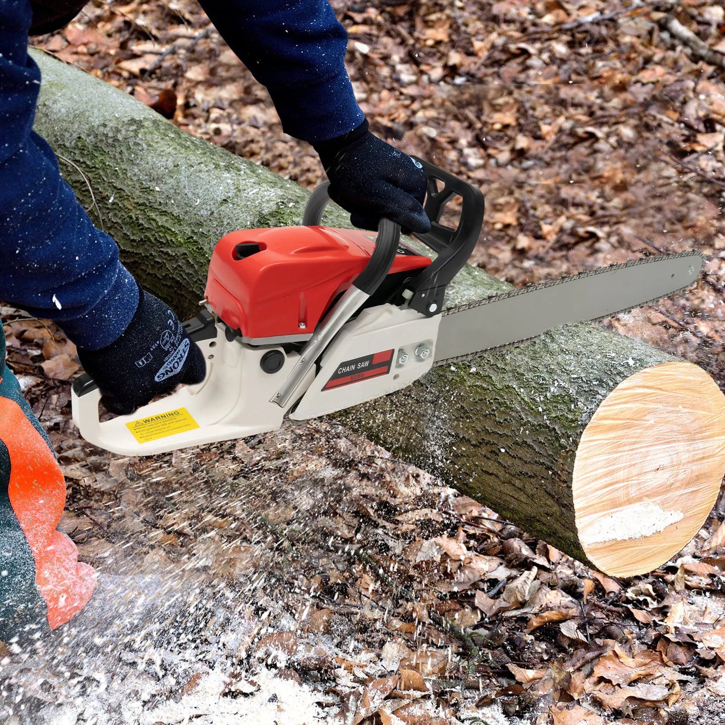 22 Inch 52CC Gasoline Chainsaw 2.0KW 2-Stroke Engine Gas Powered Chain Saw