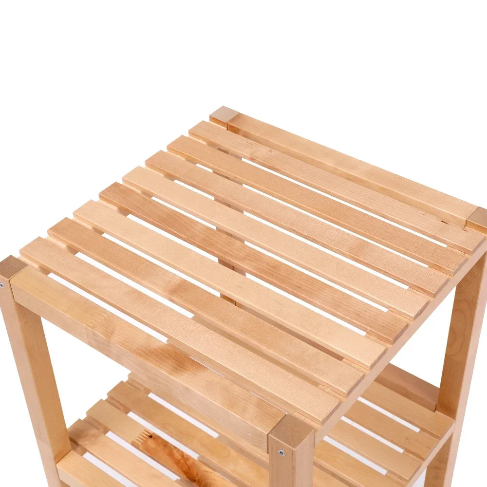3-Tier Birch Bathroom Shelf, Narrow Shelving Unit, Multifunctional Storage Rack, Corner Rack, for Kitchen, Living Room.