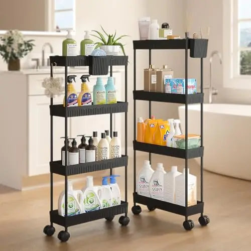 2-Pack Slim Storage Rolling Cart with Wheels  3 Tier Utility Carts