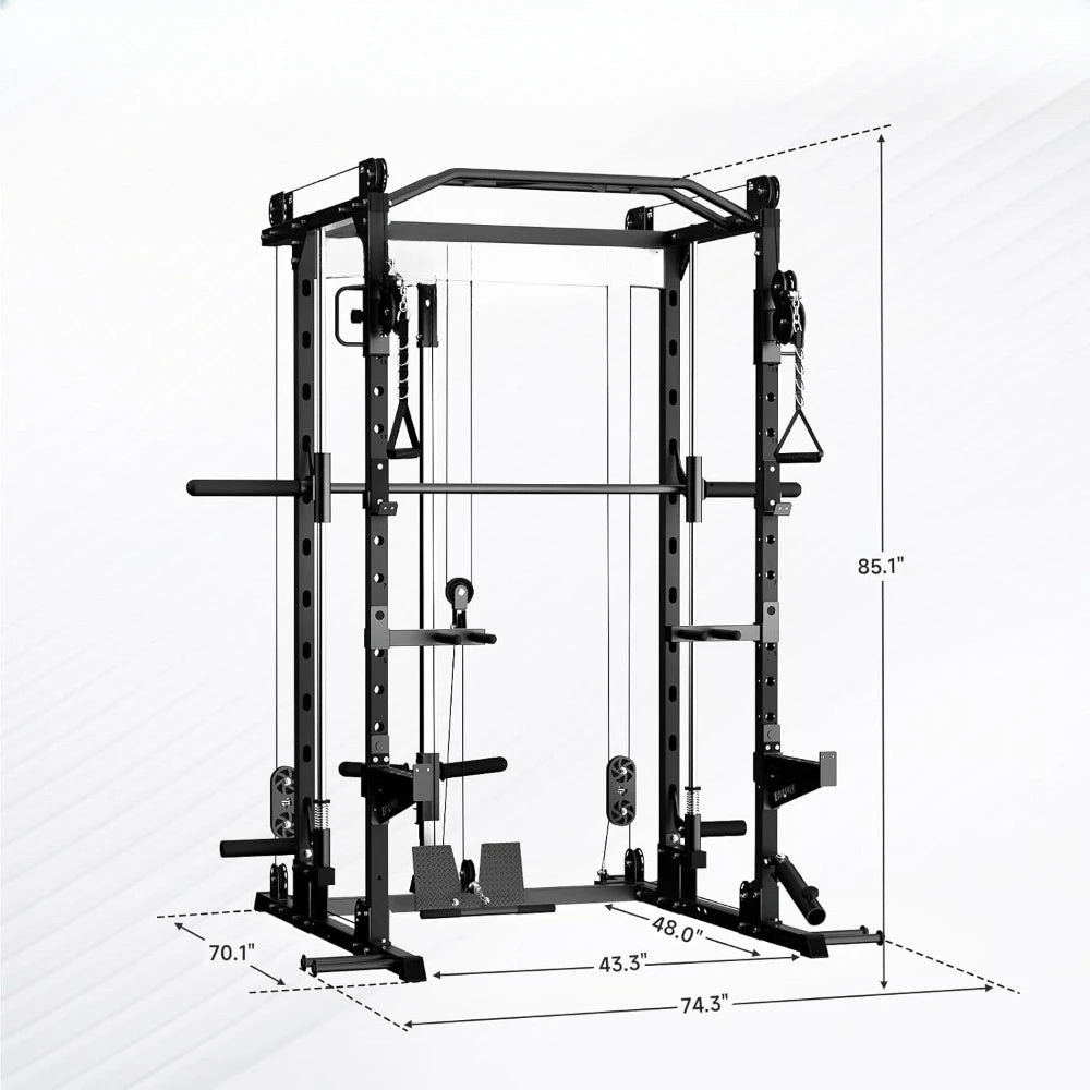Smith Machine Strength Training Squat Rack LAT Pull Down Home Gym