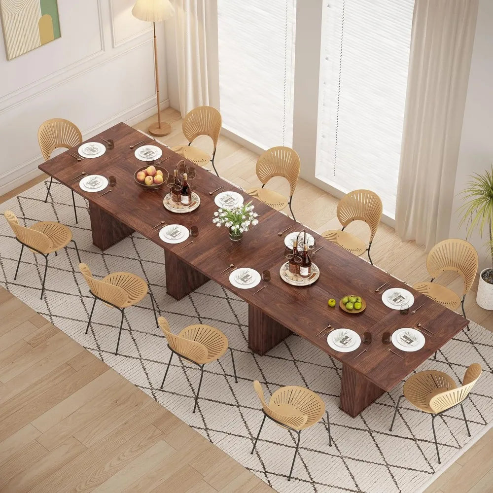 78 Inch Dining Table for 6 8 10, Modern Farmhouse Rectangular Kitchen Table